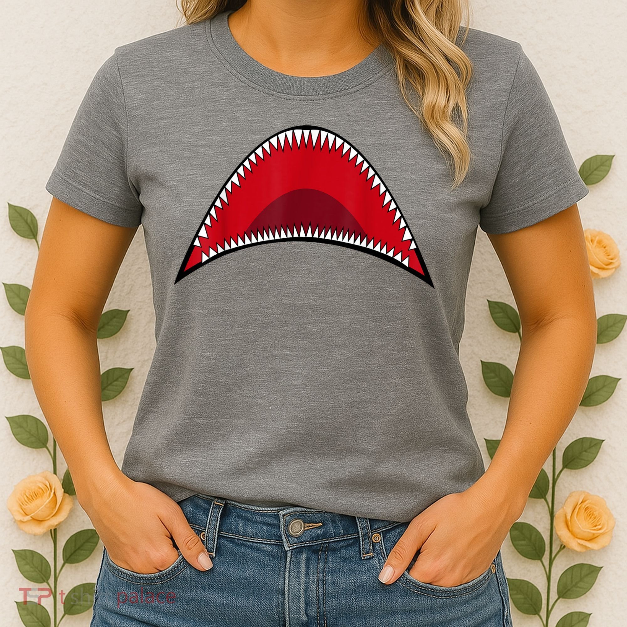 Shark Mouth Graphic Women's T-Shirt