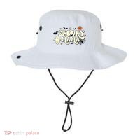 Spooky Mama Groovy Ghost Bat Pumpkin Creepy Retro Halloween Bucket Hat thumb 0