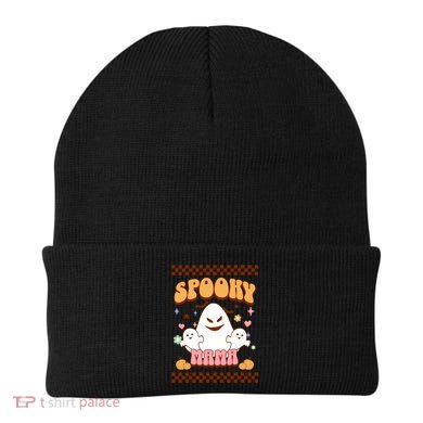 Spooky Mama Groovy Vintage Ghost Halloween Spooky Mom Mother Gift Beanie