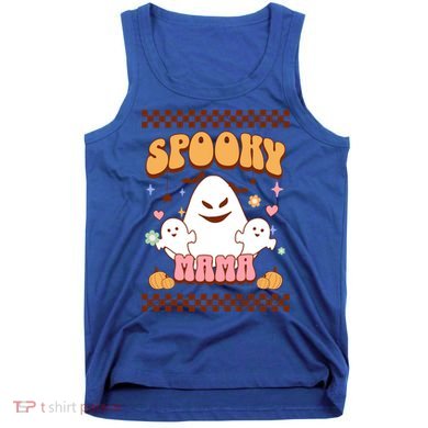 Spooky Mama Groovy Vintage Ghost Halloween Spooky Mom Mother Gift Tank Top