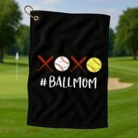 Softball Mom Gift Baseball Mom Great Gift Funny Gift Golf Towel thumb 1
