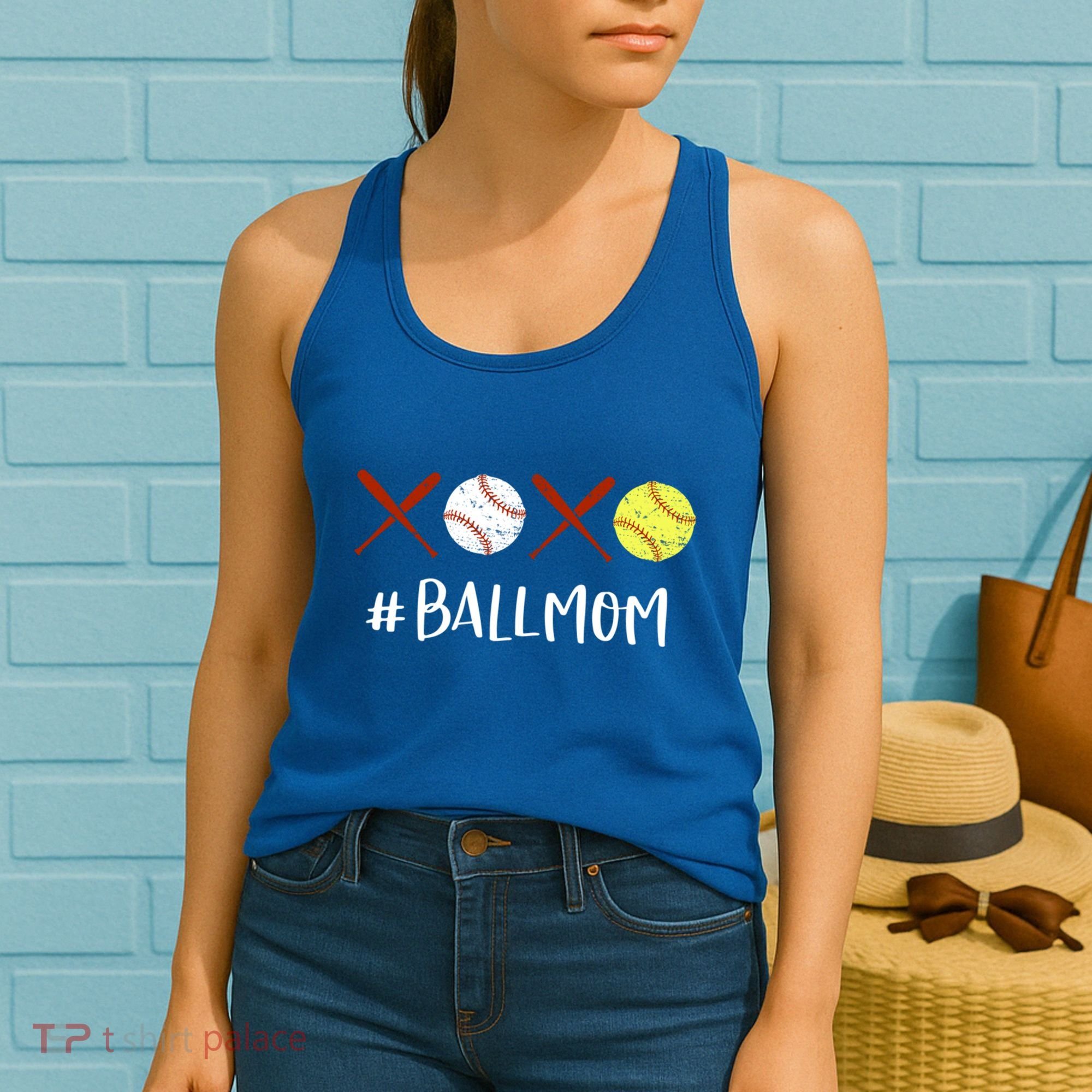 Softball Mom Gift Baseball Mom Great Gift Funny Gift Women's Tank Top
