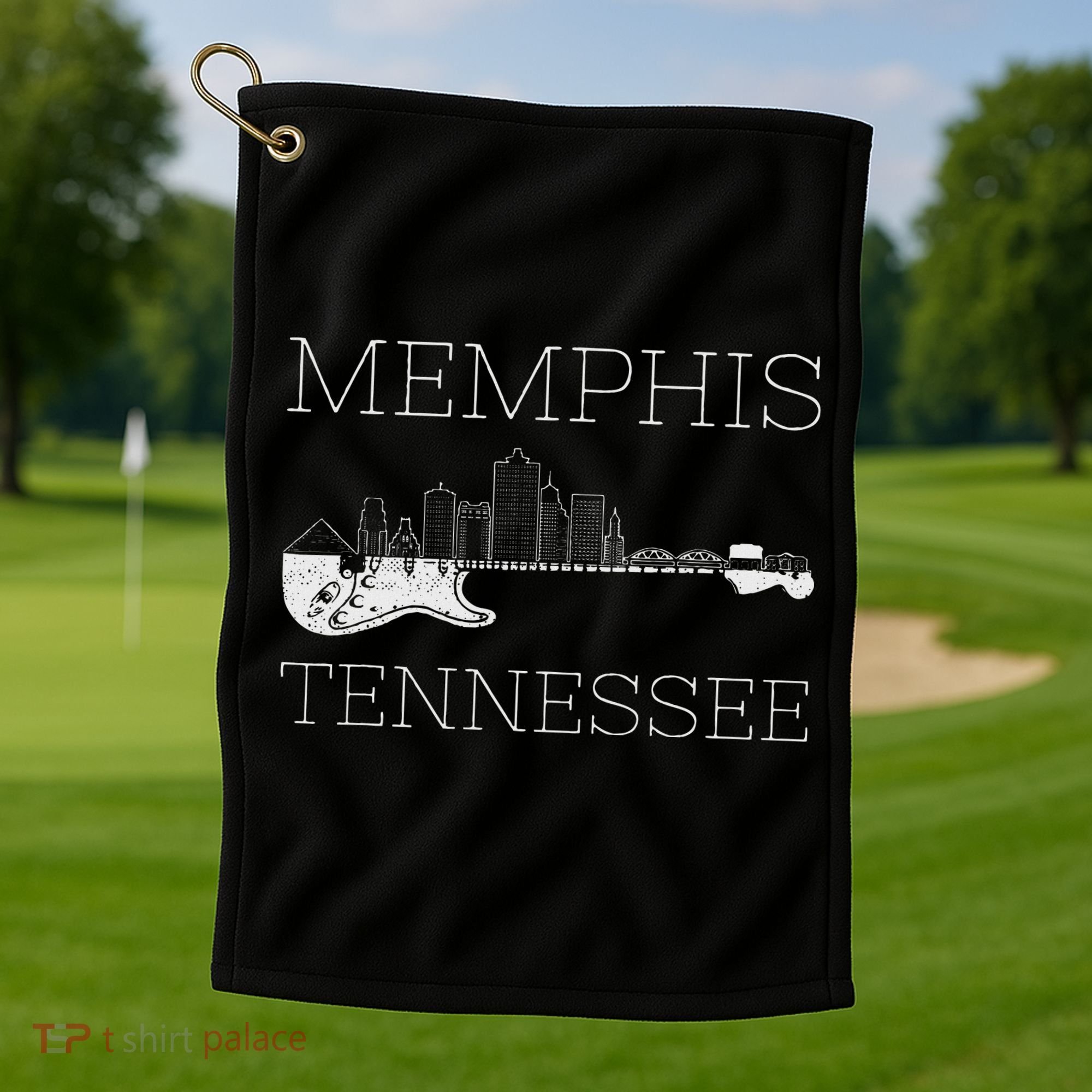 Souvenir Memphis Guitar Music Tennessee Memphis Golf Towel