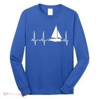Sailing Meaningful Gift Boat Heartbeat Hooded Great Gift For Sailors Long Sleeve Shirt thumb 0