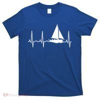 Sailing Meaningful Gift Boat Heartbeat Hooded Great Gift For Sailors T-Shirt thumb 0