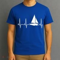 Sailing Meaningful Gift Boat Heartbeat Hooded Great Gift For Sailors T-Shirt thumb 3