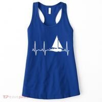 Sailing Meaningful Gift Boat Heartbeat Hooded Great Gift For Sailors Women's Tank Top thumb 0