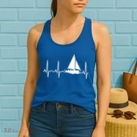 Sailing Meaningful Gift Boat Heartbeat Hooded Great Gift For Sailors Women's Tank Top thumb 2