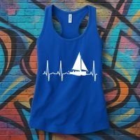 Sailing Meaningful Gift Boat Heartbeat Hooded Great Gift For Sailors Women's Tank Top thumb 3