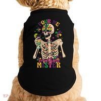 Skeleton Mardi Gras Pour Me Something Mister Fat Tuesday Celebration Gift Doggie Tank thumb 0