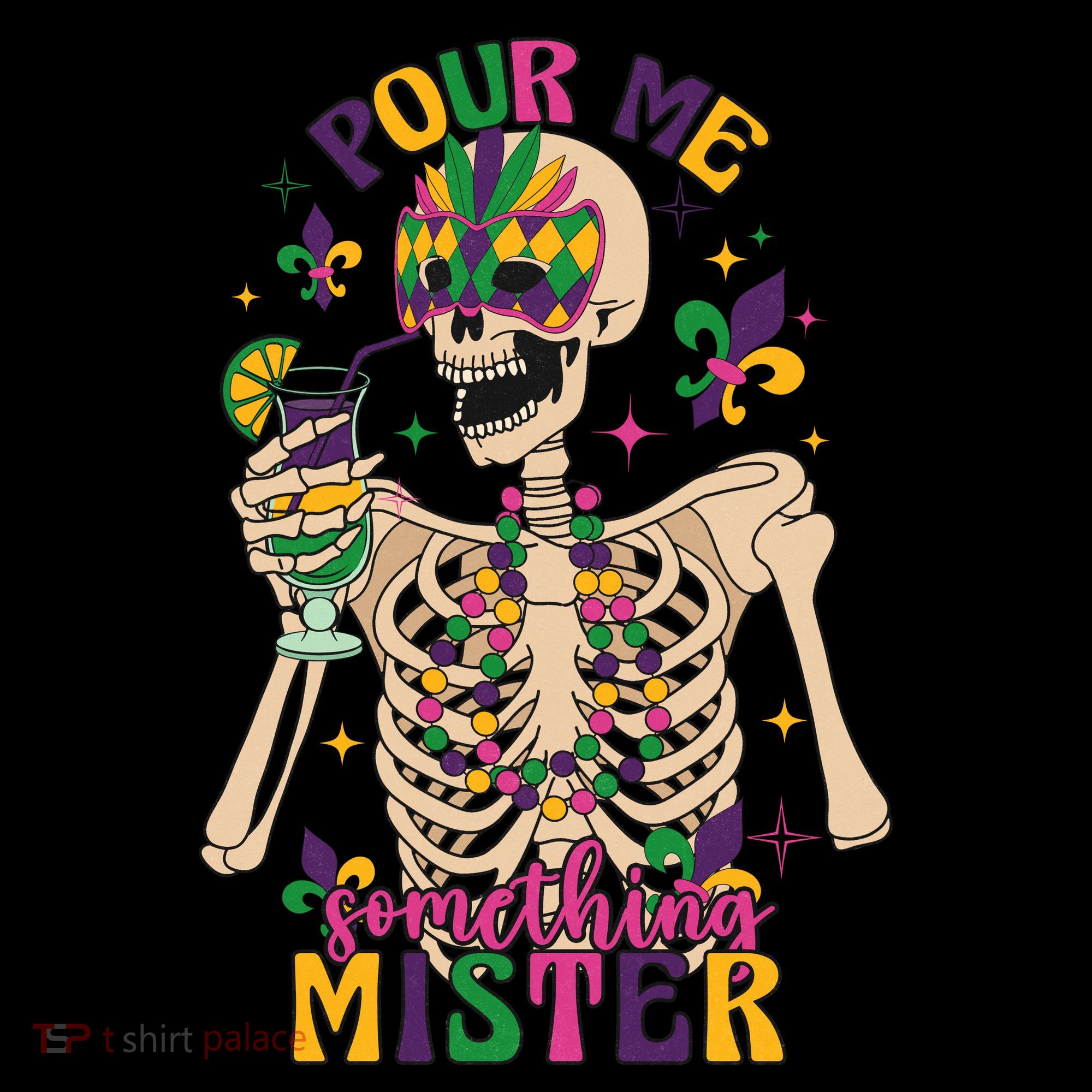 Skeleton Mardi Gras Pour Me Something Mister Fat Tuesday Celebration Gift Coffee Mug