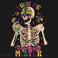 Skeleton Mardi Gras Pour Me Something Mister Fat Tuesday Celebration Gift Women's Hoodie thumb 2