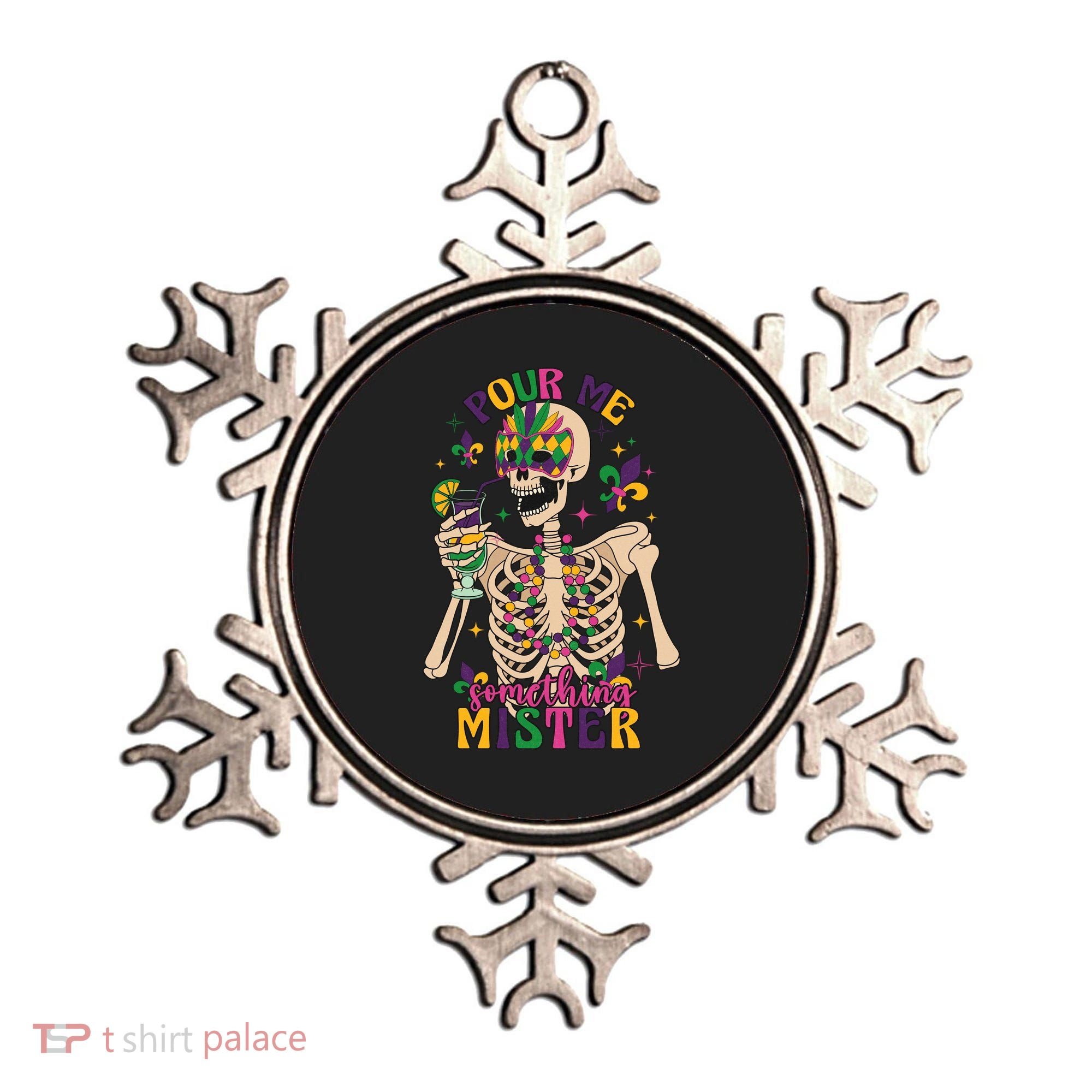 Skeleton Mardi Gras Pour Me Something Mister Fat Tuesday Celebration Gift Ornament