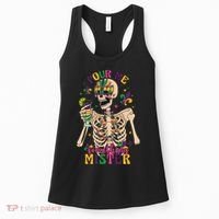 Skeleton Mardi Gras Pour Me Something Mister Fat Tuesday Celebration Gift Women's Tank Top thumb 0