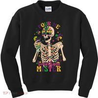 Skeleton Mardi Gras Pour Me Something Mister Fat Tuesday Celebration Gift Kids Sweatshirt thumb 0