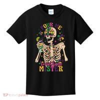 Skeleton Mardi Gras Pour Me Something Mister Fat Tuesday Celebration Gift Kids T-Shirt thumb 0