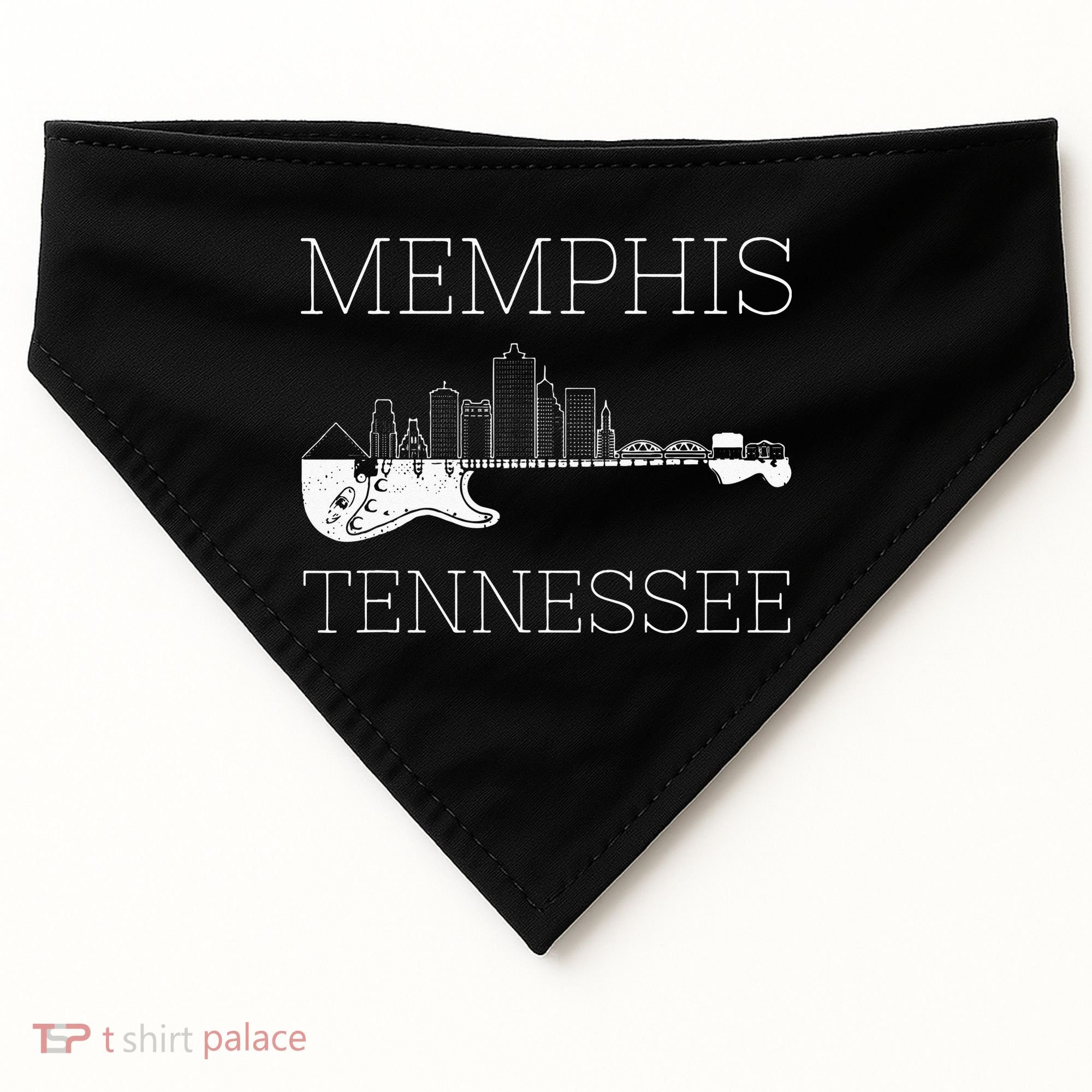 Souvenir Memphis Guitar Music Tennessee Memphis USA-Made Doggie Bandana