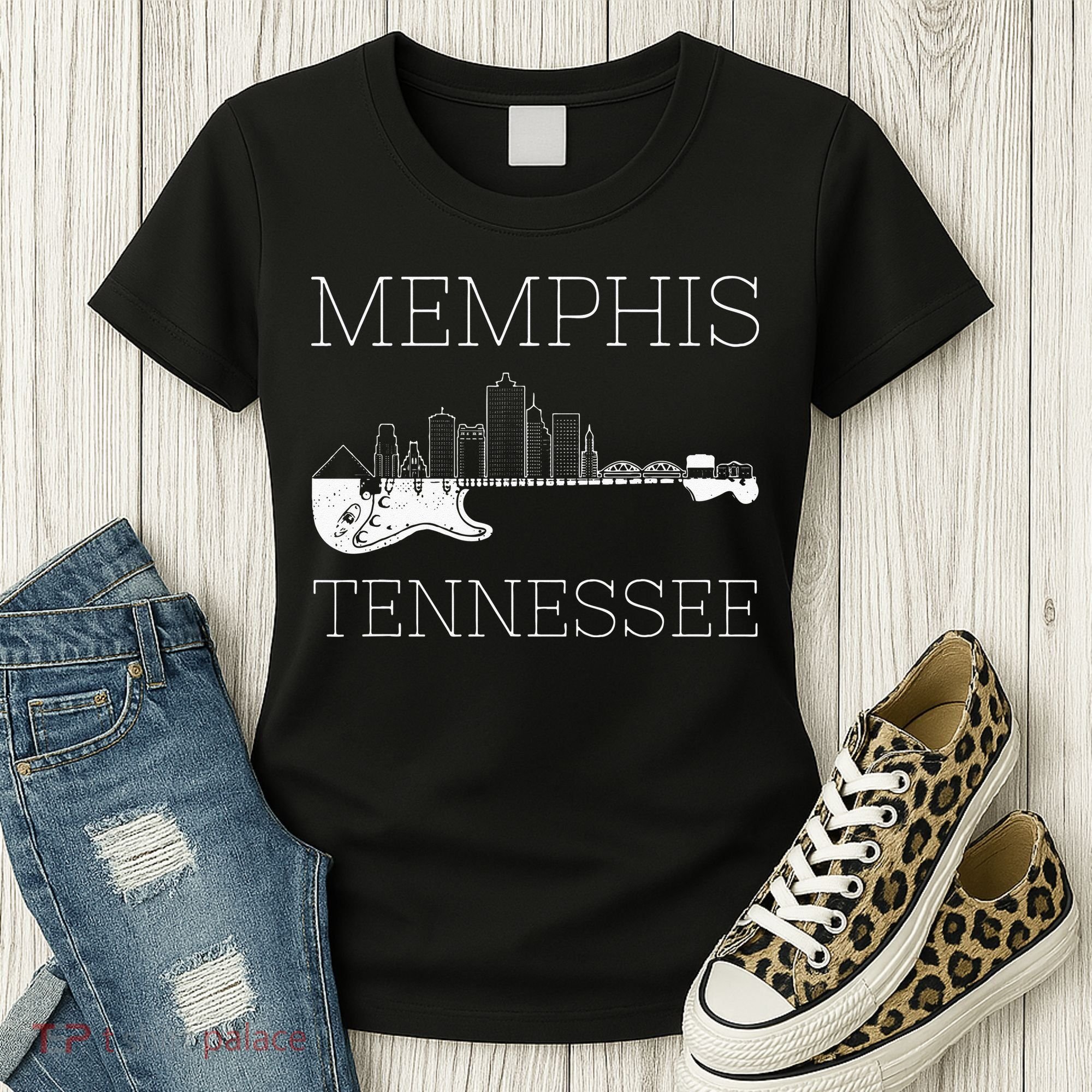Souvenir Memphis Guitar Music Tennessee Memphis Women's T-Shirt