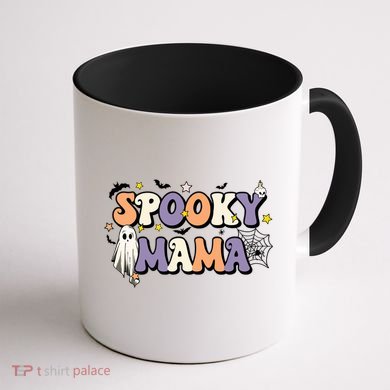 Spooky Mama Halloween Mom Ghost Witchy Costume Gift Coffee Mug back