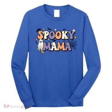 Spooky Mama Halloween Mom Ghost Witchy Costume Gift Long Sleeve Shirt