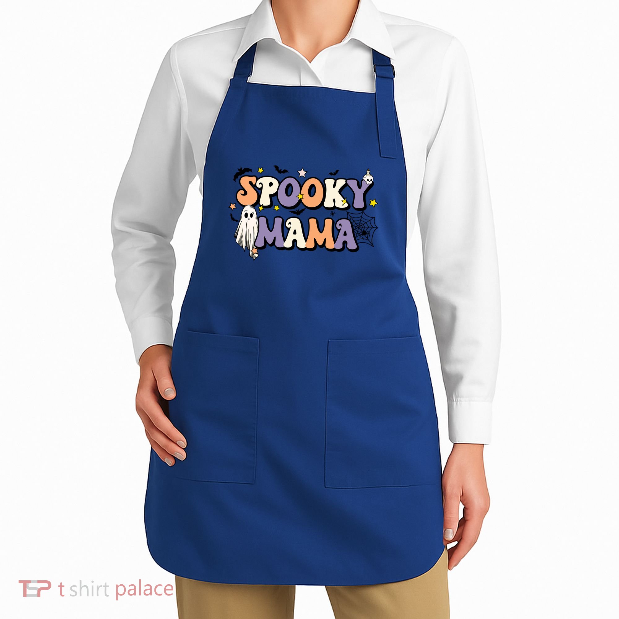 Spooky Mama Halloween Mom Ghost Witchy Costume Gift Apron