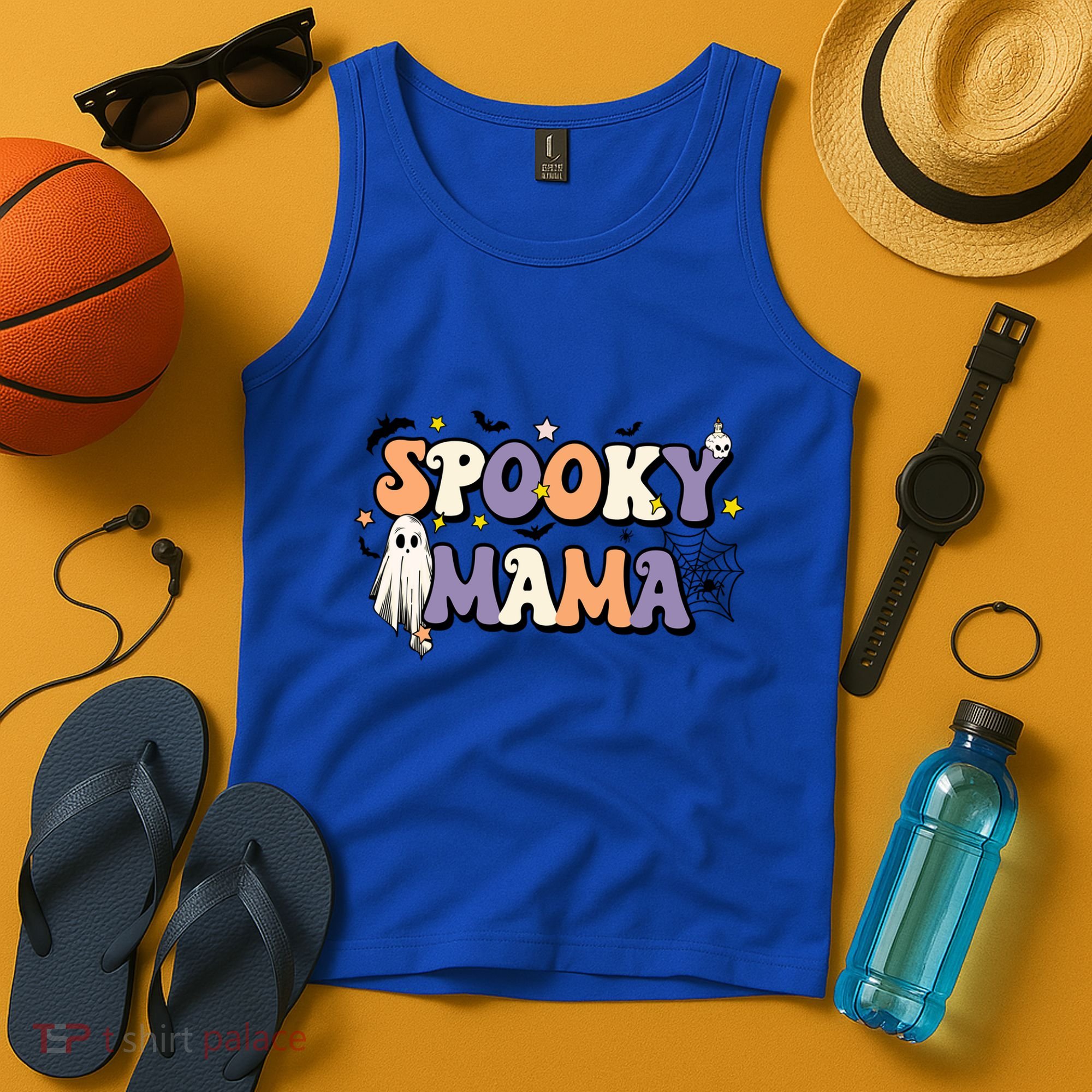 Spooky Mama Halloween Mom Ghost Witchy Costume Gift Tank Top