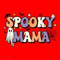 Spooky Mama Halloween Mom Ghost Witchy Costume Gift Santa Hat thumb 1