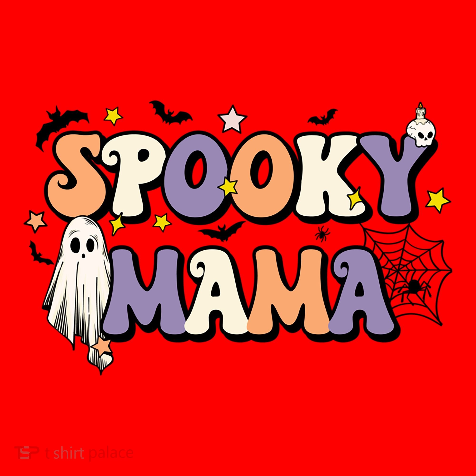 Spooky Mama Halloween Mom Ghost Witchy Costume Gift Santa Hat