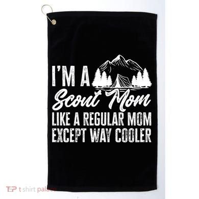 Scout Mom Hiking And Camping Scouting Gift Golf Towel