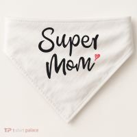 Super Mom Heart Cute Mother's Day USA-Made Doggie Bandana thumb 0