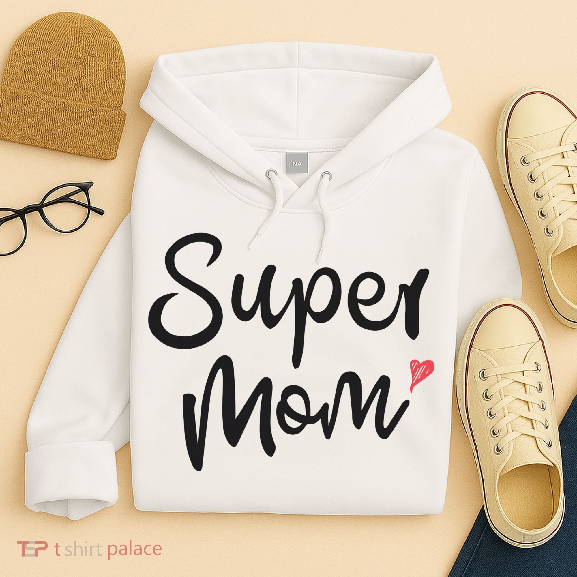 Super Mom Heart Cute Mother's Day Hoodie