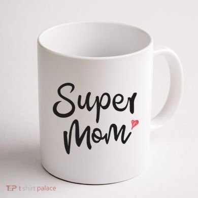 Super Mom Heart Cute Mother's Day Coffee Mug back