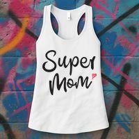Super Mom Heart Cute Mother's Day Women's Tank Top thumb 3