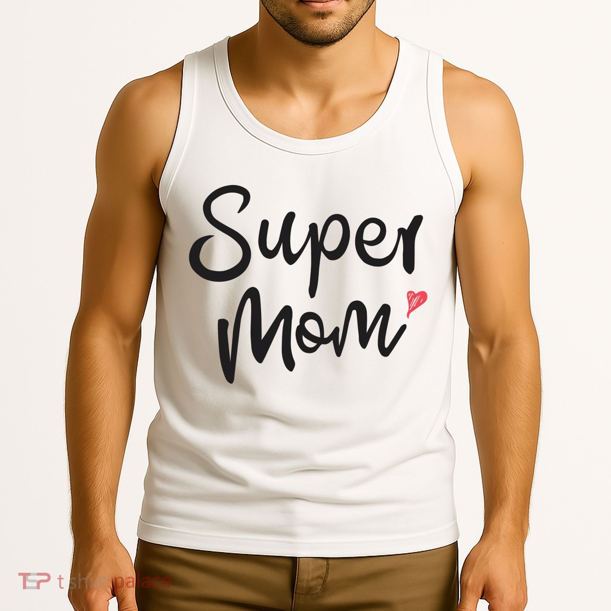 Super Mom Heart Cute Mother's Day Tank Top
