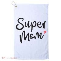 Super Mom Heart Cute Mother's Day Golf Towel thumb 0