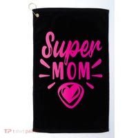Super Mom Heart Gift Golf Towel thumb 0