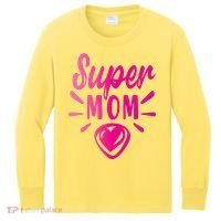 Super Mom Heart Gift Kids Long Sleeve Shirt thumb 0