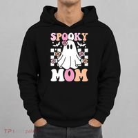 Spooky Mom Halloween Ghost Costume Retro Groovy Hoodie thumb 0