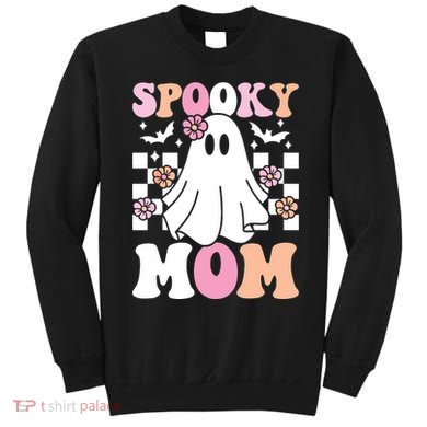 Spooky Mom Halloween Ghost Costume Retro Groovy Sweatshirt