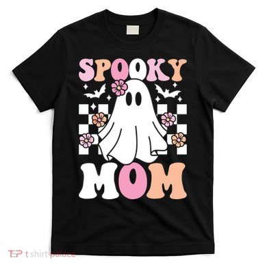 Spooky Mom Halloween Ghost Costume Retro Groovy T-Shirt