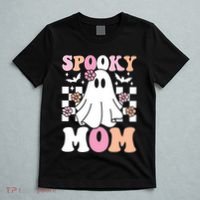 Spooky Mom Halloween Ghost Costume Retro Groovy T-Shirt thumb 5
