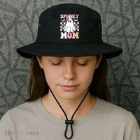 Spooky Mom Halloween Ghost Costume Retro Groovy Bucket Hat thumb 3