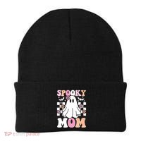 Spooky Mom Halloween Ghost Costume Retro Groovy Beanie thumb 0