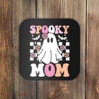 Spooky Mom Halloween Ghost Costume Retro Groovy Coaster thumb 0