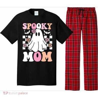 Spooky Mom Halloween Ghost Costume Retro Groovy Pajama Set