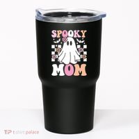 Spooky Mom Halloween Ghost Costume Retro Groovy Tumbler thumb 0