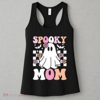 Spooky Mom Halloween Ghost Costume Retro Groovy Women's Tank Top thumb 3