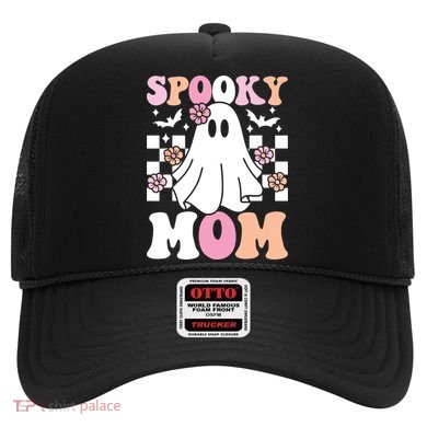 Spooky Mom Halloween Ghost Costume Retro Groovy Hat