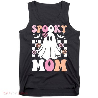 Spooky Mom Halloween Ghost Costume Retro Groovy Tank Top