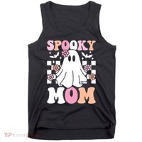 Spooky Mom Halloween Ghost Costume Retro Groovy Tank Top thumb 0